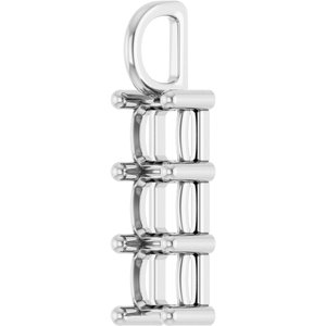 14K X1 White Gold 5x5 mm Asscher Pendant Mounting – image 4