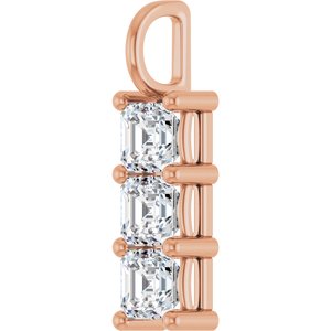 14K Rose Gold 5x5 mm Asscher Pendant Mounting – image 3