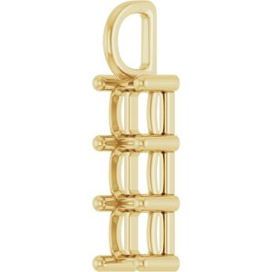 14K Yellow Gold 5x5 mm Asscher Pendant Mounting – image 4