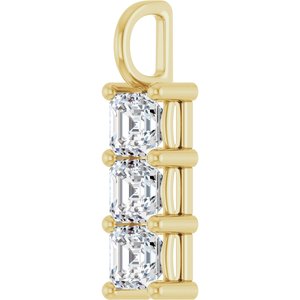 14K Yellow Gold 5x5 mm Asscher Pendant Mounting – image 3