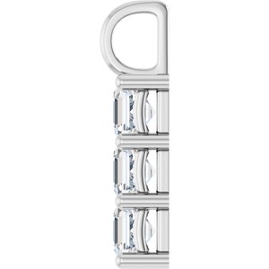 Platinum 5x5 mm Asscher Pendant Mounting – image 5