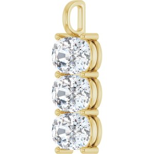 14K Yellow Gold 14x10 mm Elongated Cushion Pendant Mounting – image 3