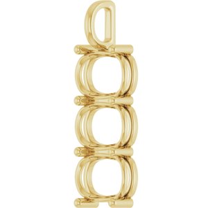 14K Yellow Gold 14x10 mm Elongated Cushion Pendant Mounting – image 4