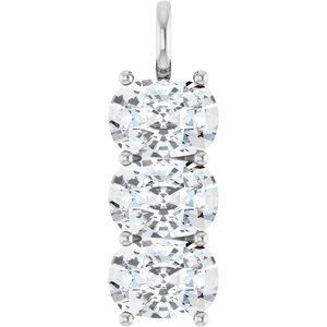 Continuum Sterling Silver 14x10 mm Elongated Cushion Pendant Mounting