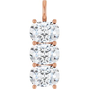 18K Rose Gold 14x10 mm Elongated Cushion Pendant Mounting