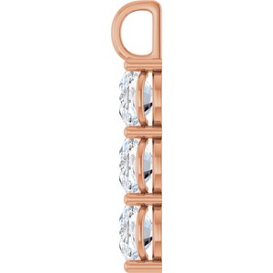 18K Rose Gold 14x10 mm Elongated Cushion Pendant Mounting – image 5
