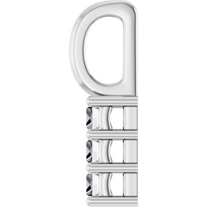 10K White Gold 3.25x2 mm Straight Baguette Pendant Mounting – image 5