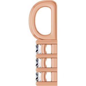 14K Rose Gold 3.25x2 mm Straight Baguette Pendant Mounting – image 5