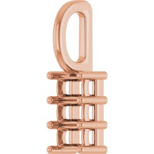 10K Rose Gold 3.25x2 mm Straight Baguette Pendant Mounting – image 4