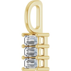 18K Yellow Gold 3.25x2 mm Straight Baguette Pendant Mounting – image 3