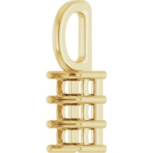 10K Yellow Gold 3.25x2 mm Straight Baguette Pendant Mounting – image 4