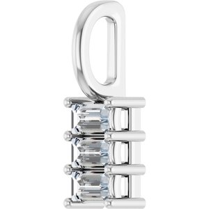 Platinum 3.25x2 mm Straight Baguette Pendant Mounting – image 3