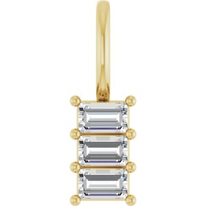 10K Yellow Gold 3.25x2 mm Straight Baguette Pendant Mounting