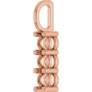 10K Rose Gold 3.4 mm Round Pendant Mounting – image 4