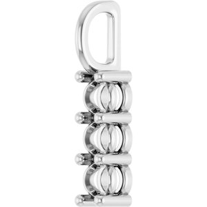 18K White Gold 3.4 mm Round Pendant Mounting – image 4