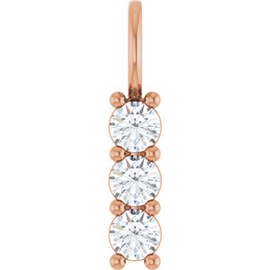 10K Rose Gold 3.4 mm Round Pendant Mounting