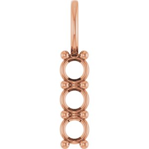 10K Rose Gold 3.4 mm Round Pendant Mounting – image 2
