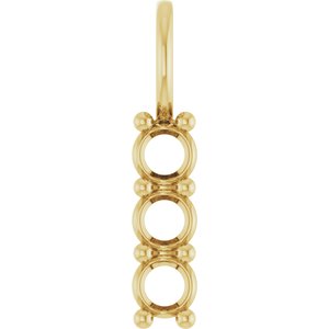 10K Yellow Gold 3.4 mm Round Pendant Mounting – image 2