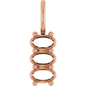 18K Rose Gold 5x3 mm Oval Pendant Mounting – image 2