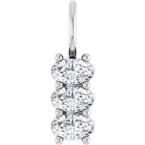 Platinum 5x3 mm Oval Pendant Mounting