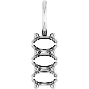18K White Gold 5x3 mm Oval Pendant Mounting – image 2