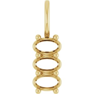 18K Yellow Gold 5x3 mm Oval Pendant Mounting – image 2