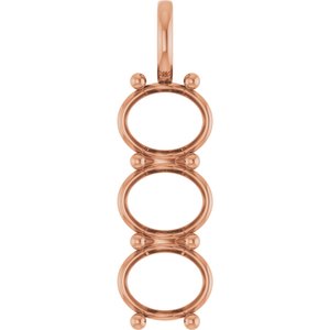 18K Rose Gold 11x9 mm Oval Pendant Mounting – image 2