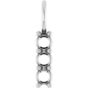 14K X1 White Gold 3.2 mm Round Pendant Mounting – image 2