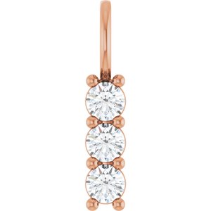 18K Rose Gold 3.2 mm Round Pendant Mounting