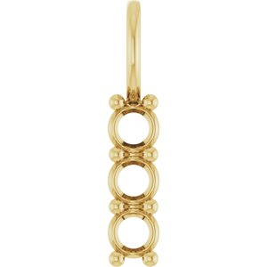 18K Yellow Gold 3.2 mm Round Pendant Mounting – image 2