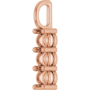 10K Rose Gold 3.8 mm Round Pendant Mounting – image 4