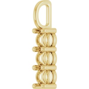 18K Yellow Gold 3.8 mm Round Pendant Mounting – image 4