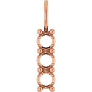 10K Rose Gold 3.8 mm Round Pendant Mounting – image 2