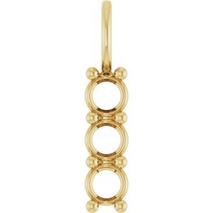 10K Yellow Gold 3.8 mm Round Pendant Mounting – image 2