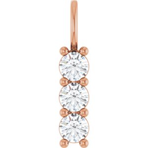 18K Rose Gold 3.8 mm Round Pendant Mounting