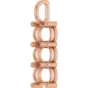 10K Rose Gold 8.5x6.5 mm Elongated Cushion Pendant Mounting – image 4