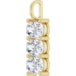 10K Yellow Gold 8.5x6.5 mm Elongated Cushion Pendant Mounting – image 3