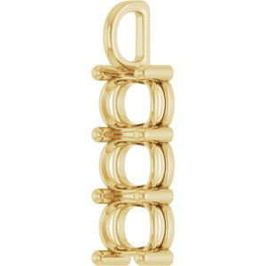10K Yellow Gold 8.5x6.5 mm Elongated Cushion Pendant Mounting – image 4