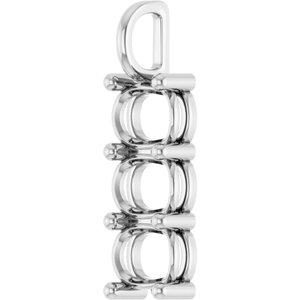 Platinum 8.5x6.5 mm Elongated Cushion Pendant Mounting – image 4