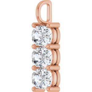 14K Rose Gold 8.5x6.5 mm Elongated Cushion Pendant Mounting – image 3