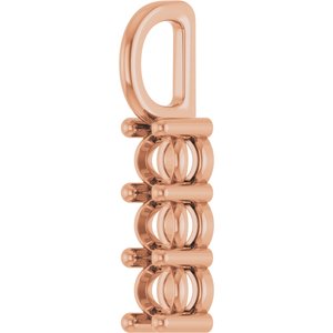 14K Rose Gold 3.2 mm Round Pendant Mounting – image 4