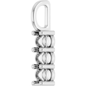14K X1 White Gold 3.2 mm Round Pendant Mounting – image 4