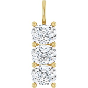 10K Yellow Gold 8.5x6.5 mm Elongated Cushion Pendant Mounting