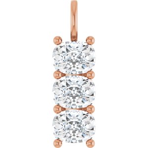 10K Rose Gold 8.5x6.5 mm Elongated Cushion Pendant Mounting