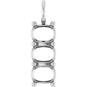 Platinum 8.5x6.5 mm Elongated Cushion Pendant Mounting – image 2