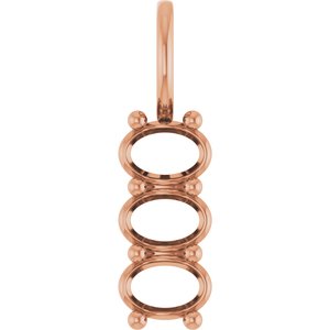 14K Rose Gold 5x3.5 mm Oval Pendant Mounting – image 2