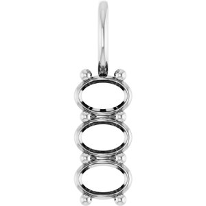 Sterling Silver 5x3.5 mm Oval Pendant Mounting – image 2
