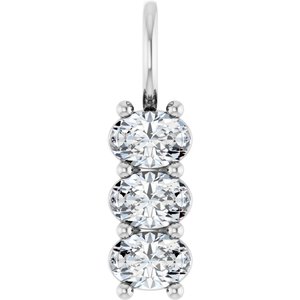 Platinum 5x3.5 mm Oval Pendant Mounting