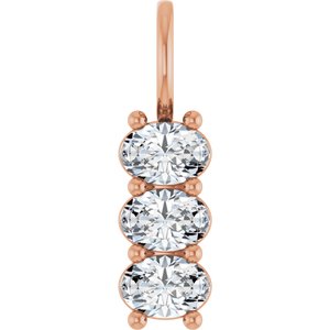 18K Rose Gold 5x3.5 mm Oval Pendant Mounting