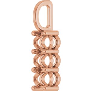 18K Rose Gold 5x3.5 mm Oval Pendant Mounting – image 4